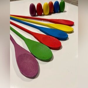 🔥Wooden toys - Egg and Spoon Race Challenge Game, Set of 6